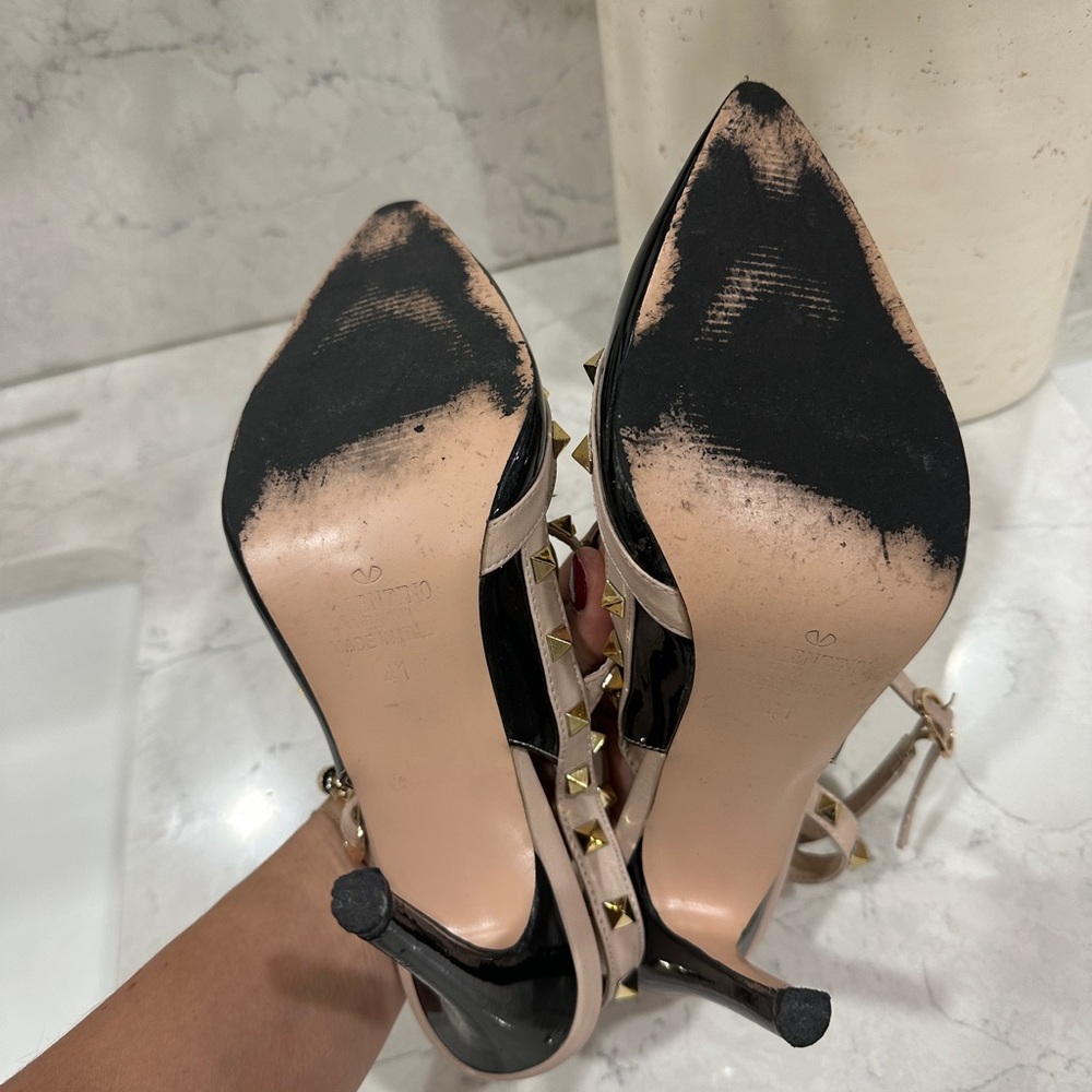 Valentino Black and Cream Studded Women's Shoes size 41/9 - Picture 7 of 8